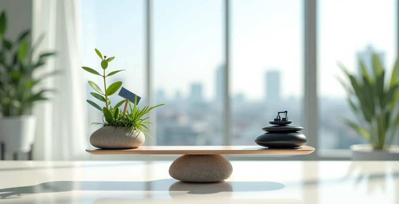 Balance symbolisant l'équilibre entre investissements ESG et secteur énergétique