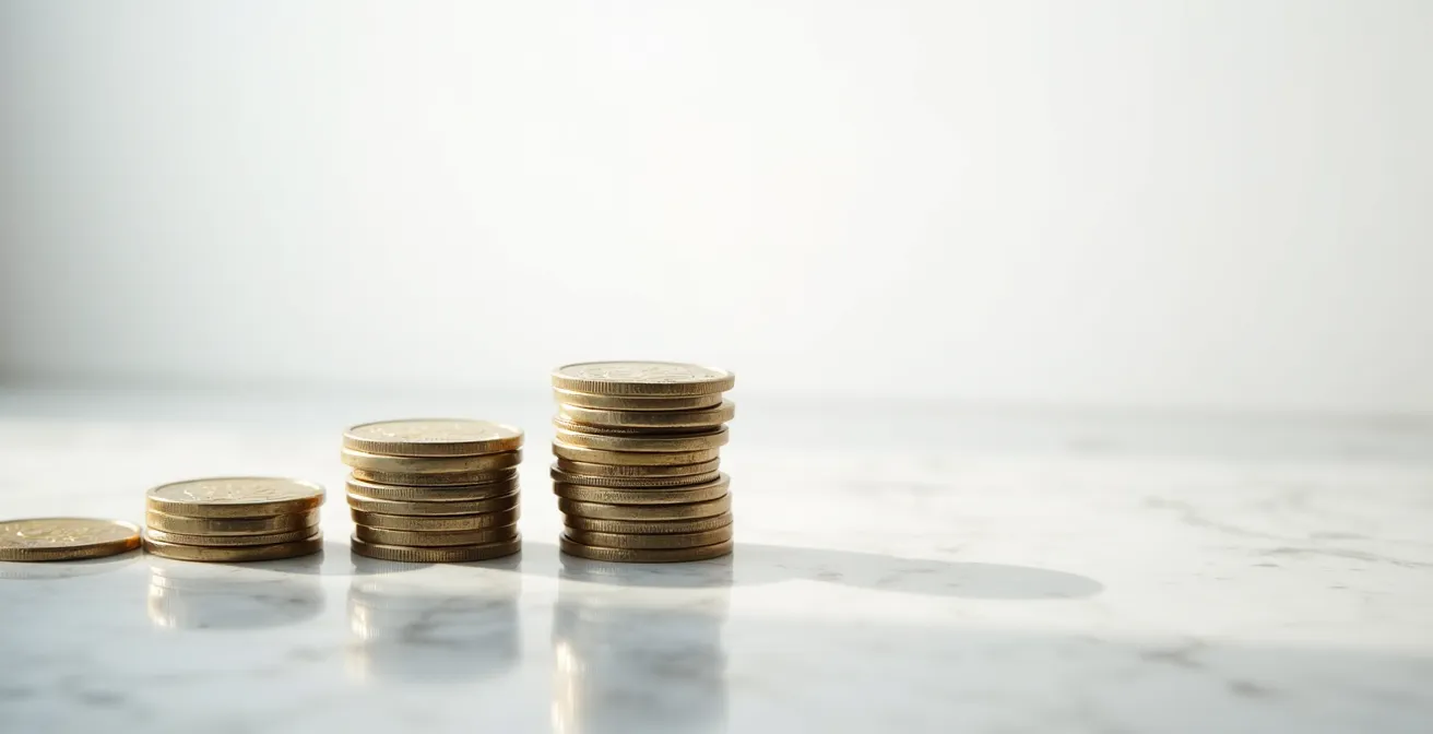 Graphique visuel montrant la progression de la rente RRQ selon l'âge de demande