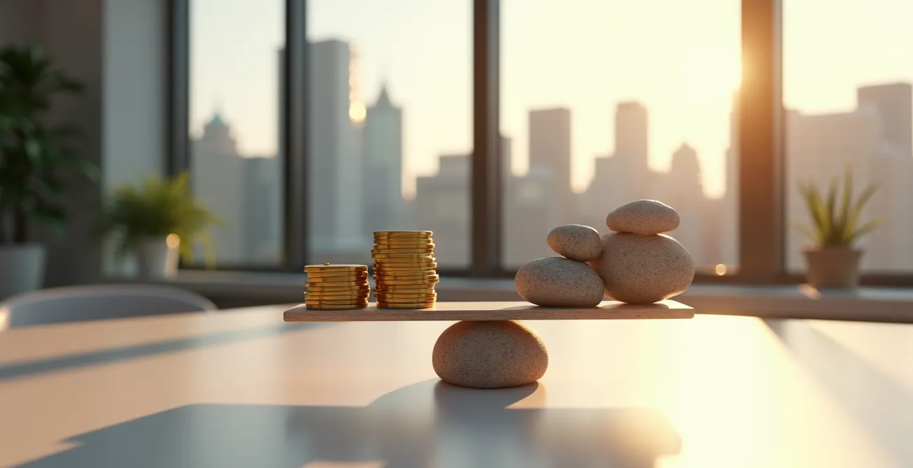 Balance visuelle entre risque et rendement pour différents types de placements