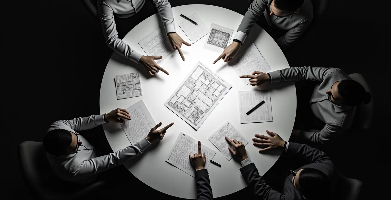 Réunion du conseil d'administration discutant de documents financiers autour d'une table