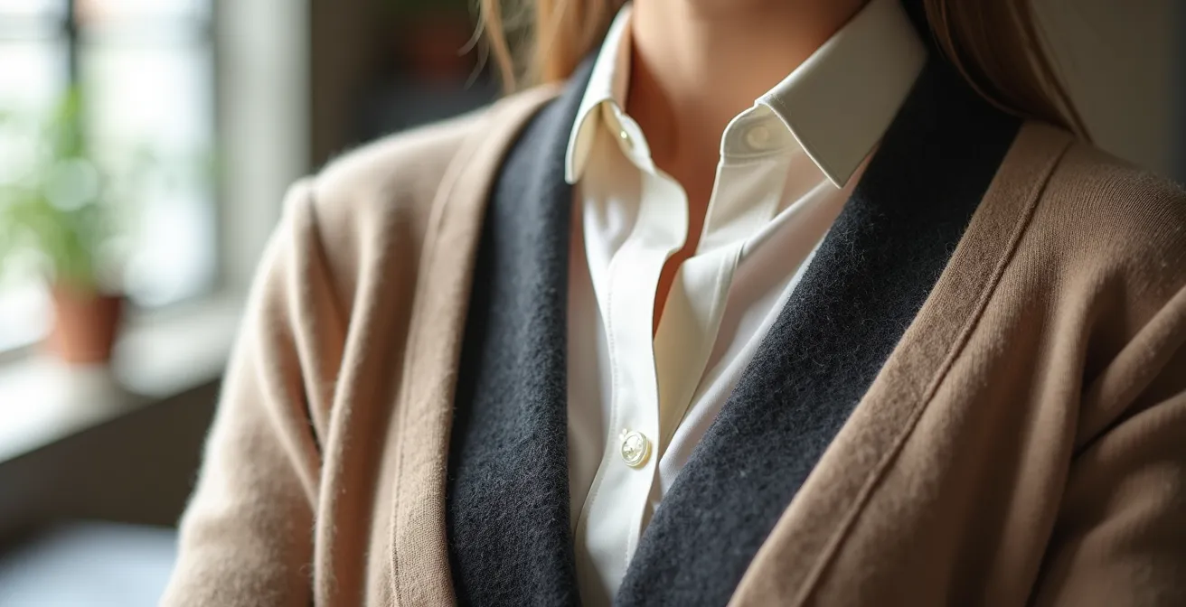 Démonstration élégante du système de superposition de vêtements professionnels en 3 couches